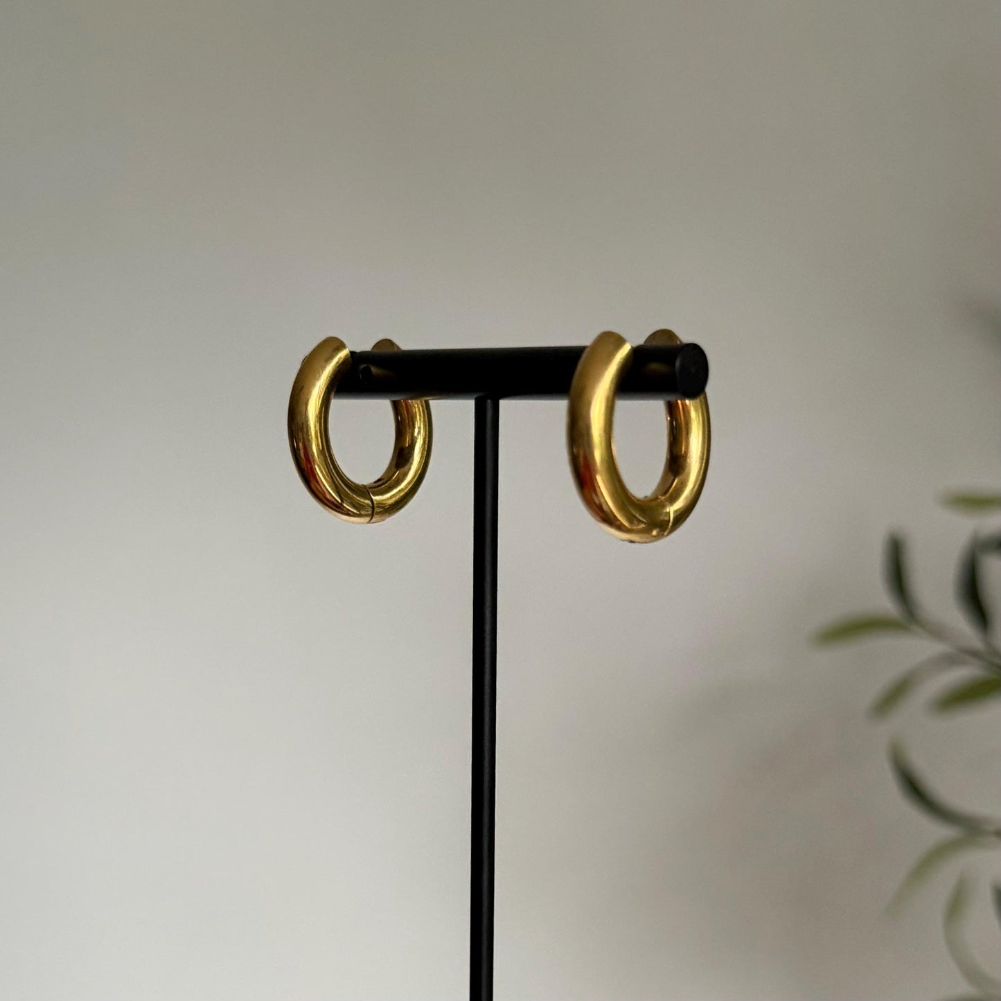 18k Gold Plated Chunky Hoop Earrings