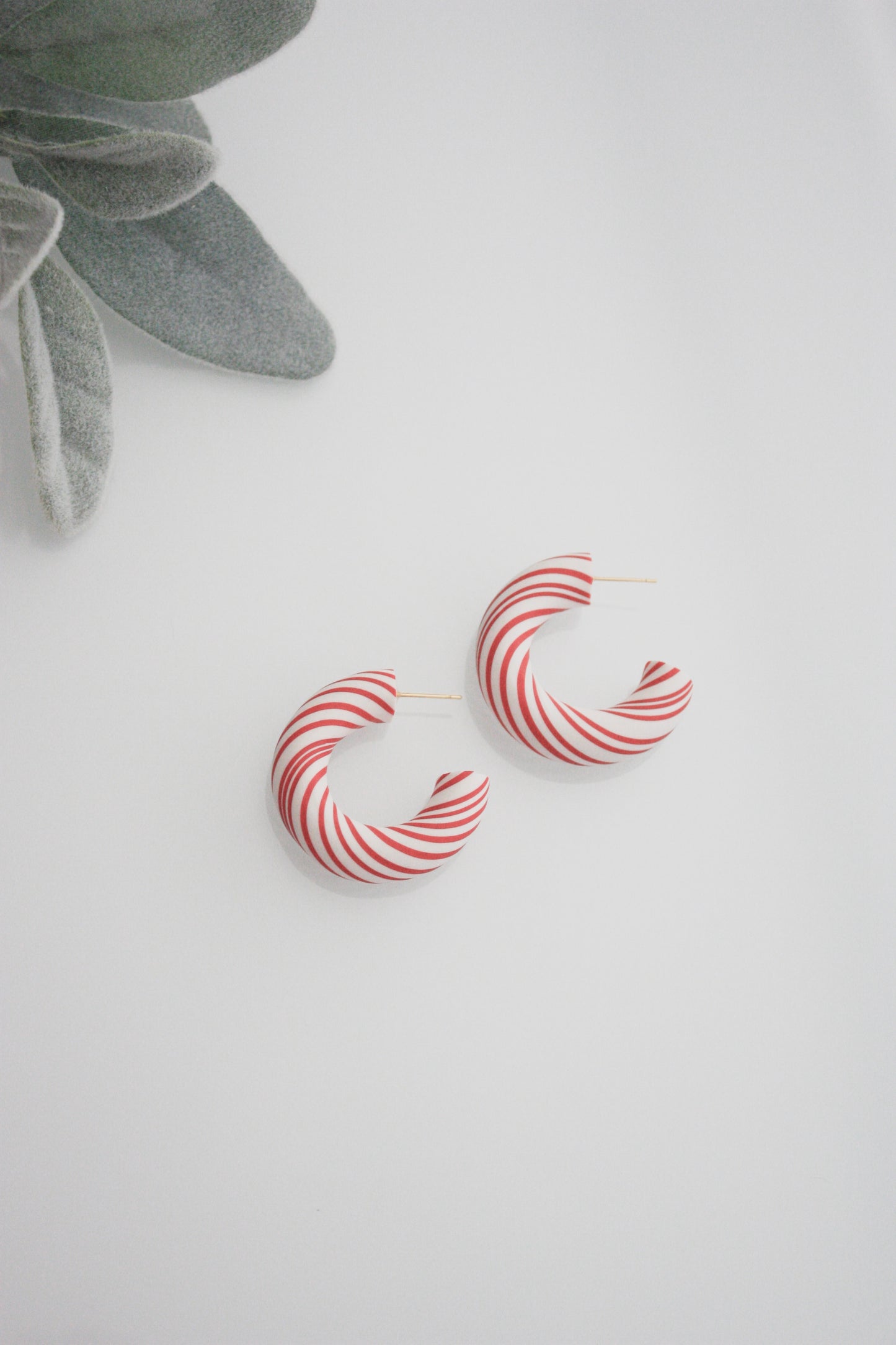 Chunky Candy Cane Hoops