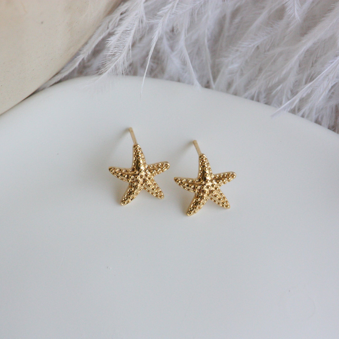 18k Gold Plated Tiny Starfish Studs