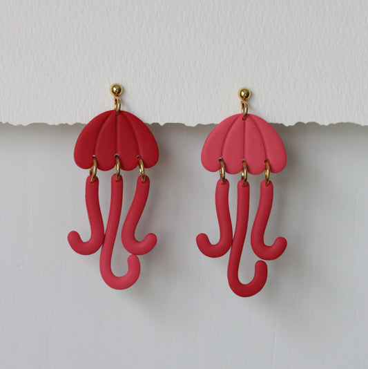 Ombré Jellyfish | Polymer Clay Earrings