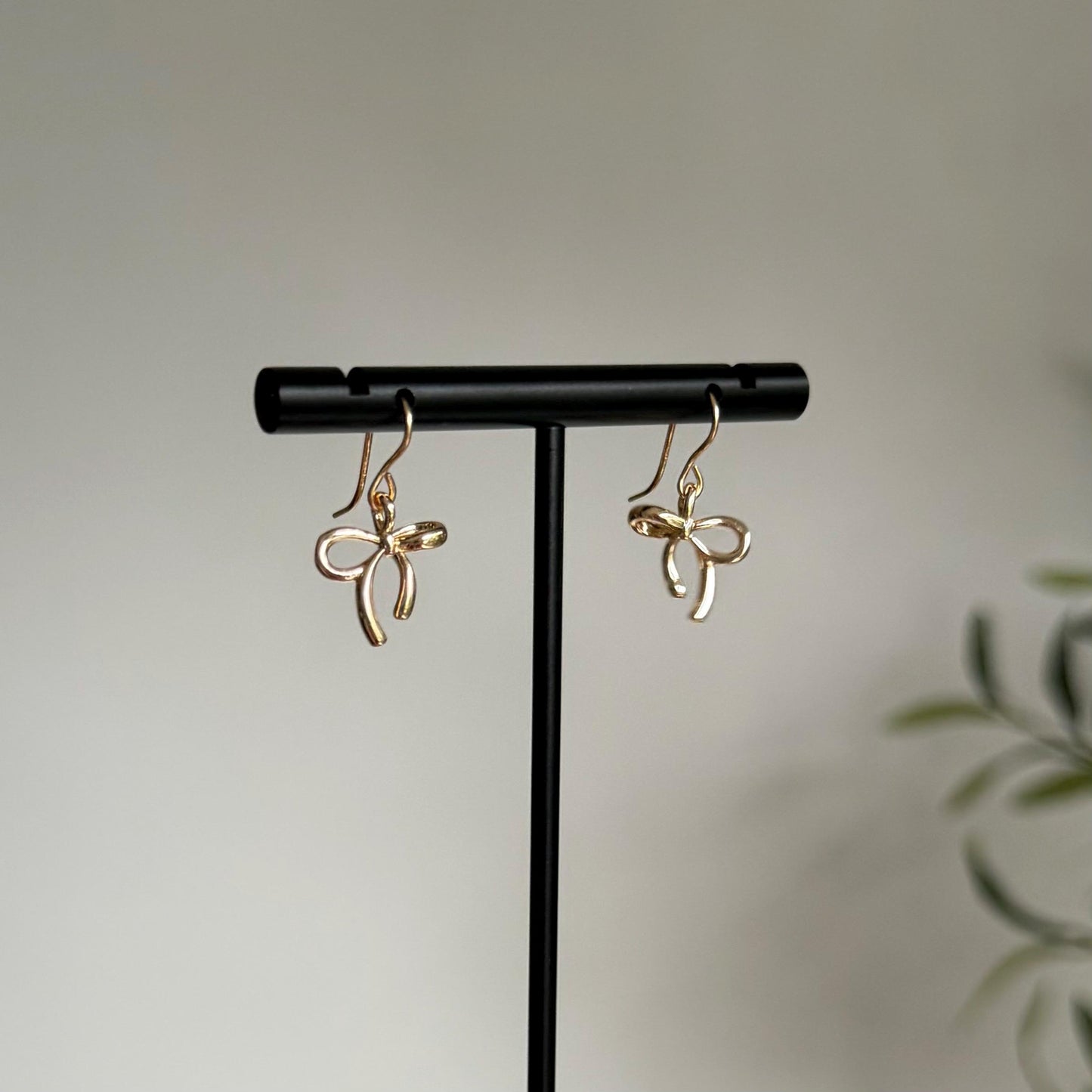18k Gold Plated Simple Bow Earrings