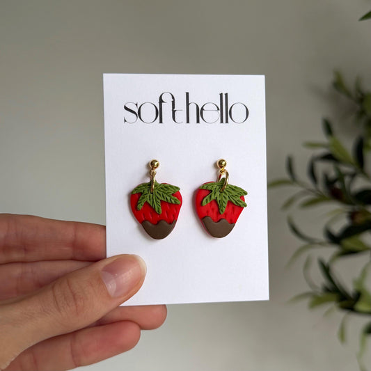 Chocolate Strawberries | Polymer Clay Earrings