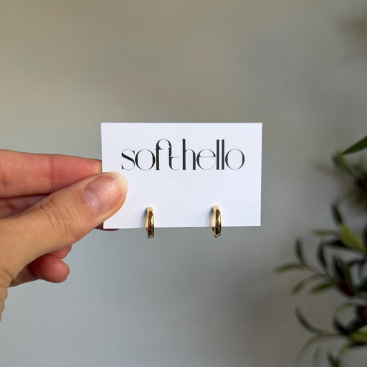 18k Gold Plated & Sterling Silver Classic Hoop Earrings