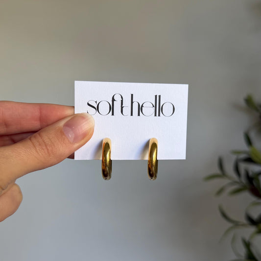 18k Gold Plated & Sterling Silver | Chunky Hoop Earrings
