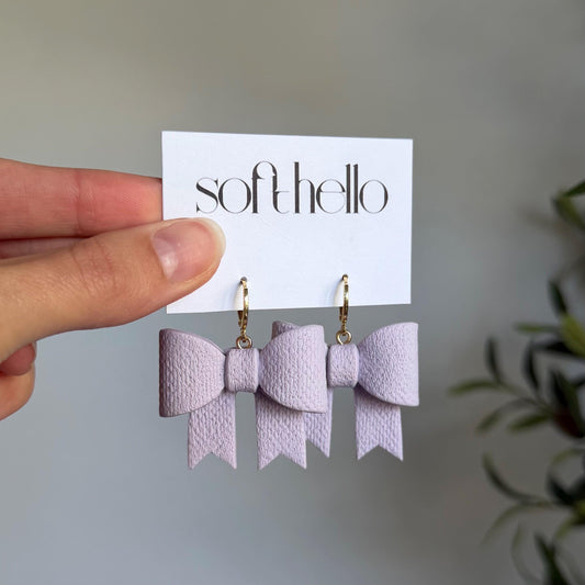 Linen Bows | Polymer Clay Earrings