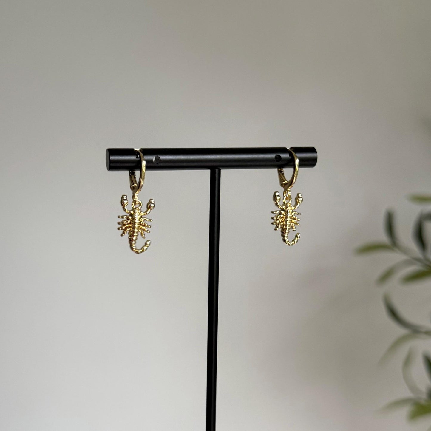 18k Gold Plated Scorpion Huggie Earrings