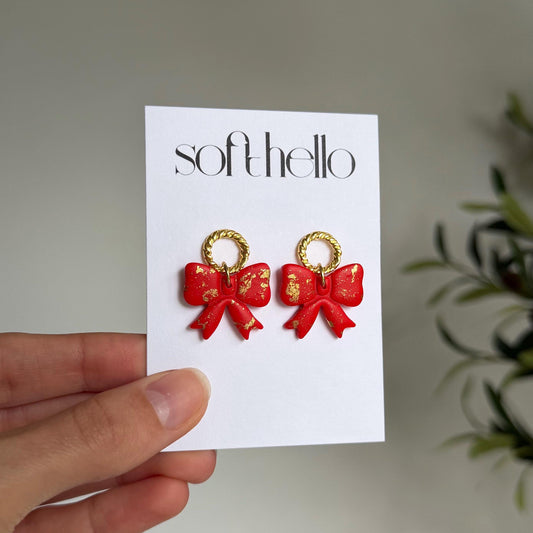 Holiday Bows | Polymer Clay Earrings