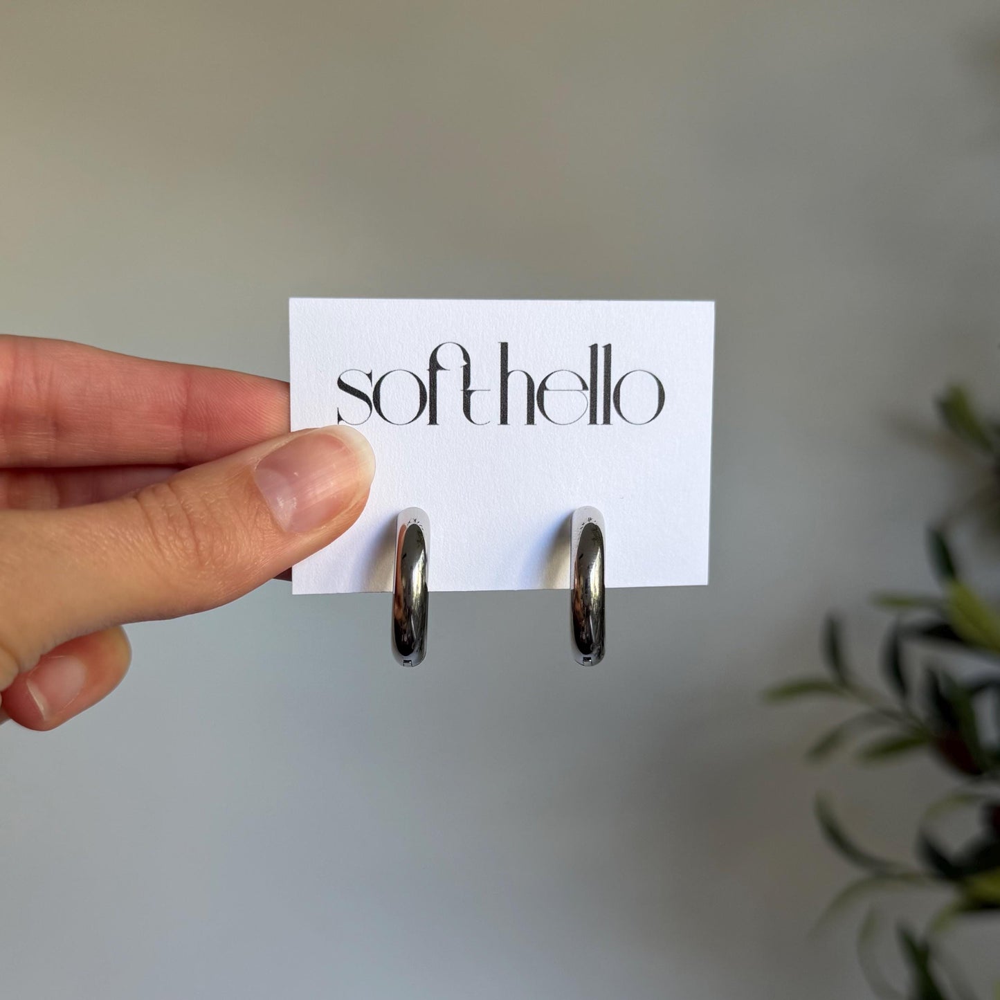 Sterling Silver Chunky Hoop Earrings