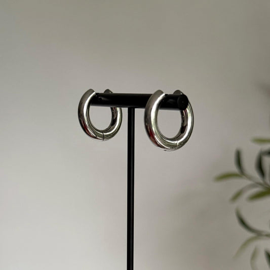 Sterling Silver Chunky Hoop Earrings