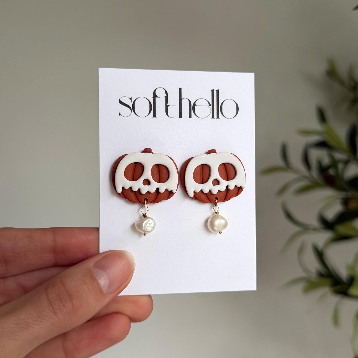 Pumpkin Skulls | Polymer Clay Earrings